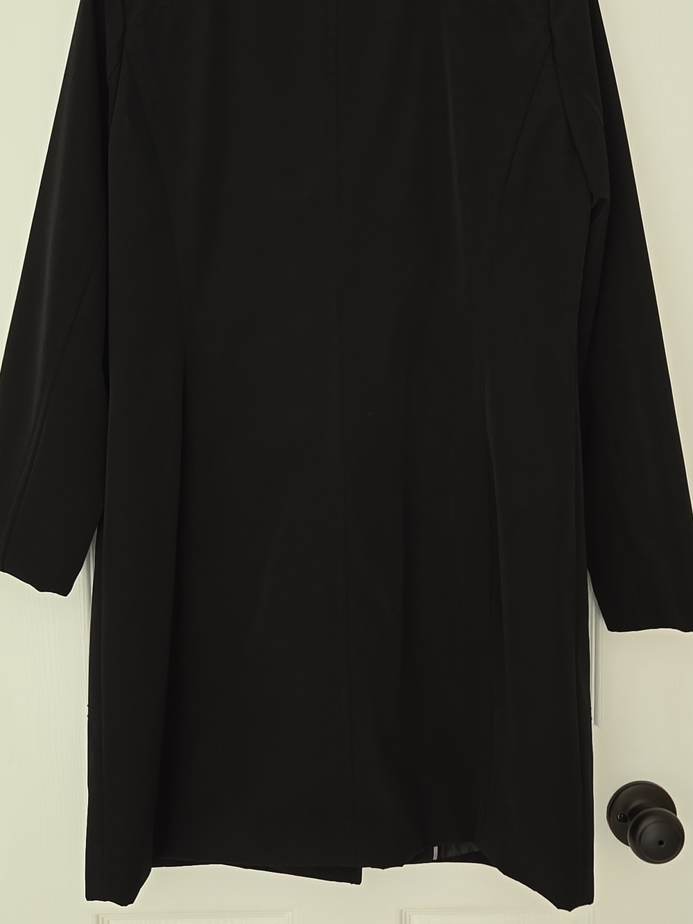 NWOT - Anne Klein Black Trench Coat with Silver Clasps - Picture 7 of 7